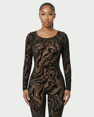 Mono de piel sintética con hombros descubiertos de NENYA