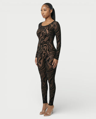 Mono de piel sintética con hombros descubiertos de NENYA