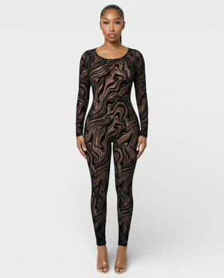 Mono de piel sintética con hombros descubiertos de NENYA