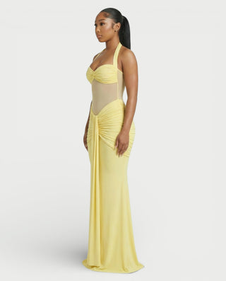 Vestido largo plisado con degradado LIVIANA