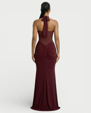 Vestido largo plisado con degradado LIVIANA