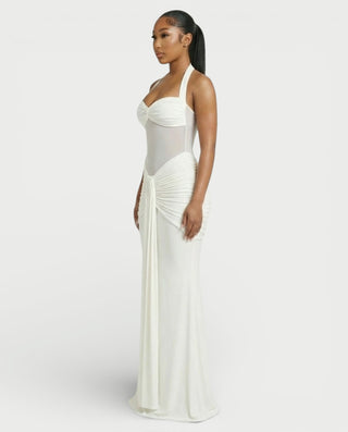 Vestido largo plisado con degradado LIVIANA