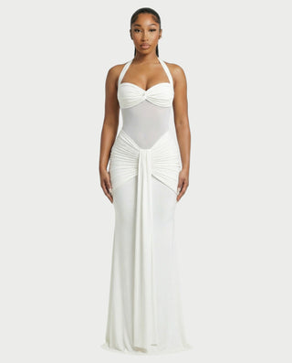 Vestido largo plisado con degradado LIVIANA