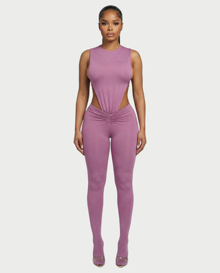 PIOLA Cutout Bodysuit & Ruched Leggings Set