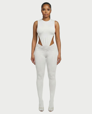 PIOLA Conjunto de body con aberturas y leggings fruncidos