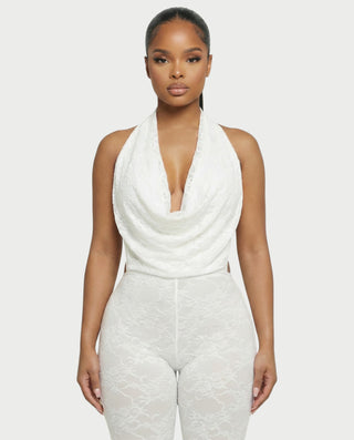 Mono de encaje con cuello vuelto KATRINA