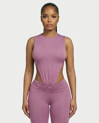 PIOLA Conjunto de body con aberturas y leggings fruncidos