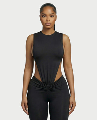 PIOLA Conjunto de body con aberturas y leggings fruncidos