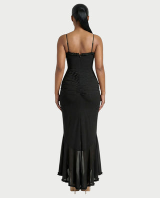 Vestido largo con volantes CYNTHIA