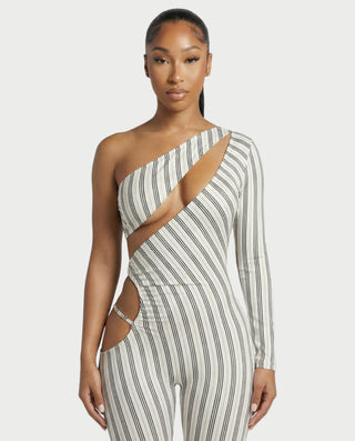 Mono asimétrico con rayas y aberturas AMBER