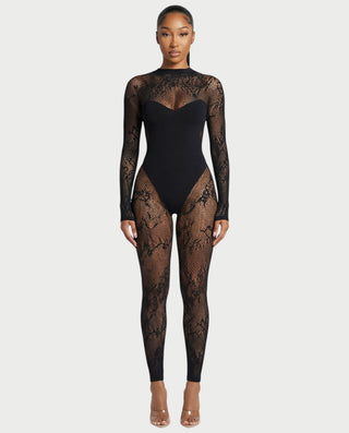 Mono de red de malla de encaje transparente LARYA