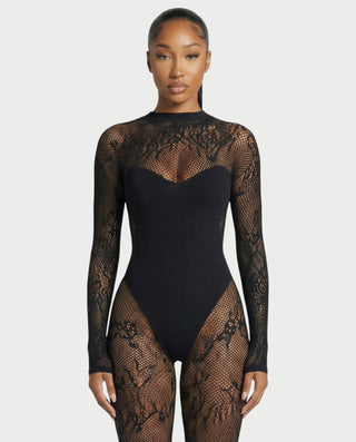 Mono de red de malla de encaje transparente LARYA