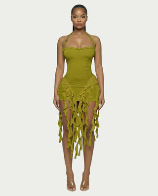 ruffle trim mini dress Western Wear