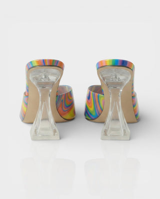 ORELIA Contrast Peep Toe Heels Sandals
