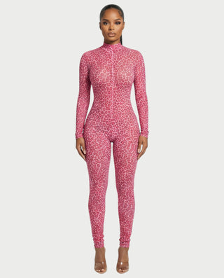 Mono de cuello alto con estampado de leopardo de KHIONE