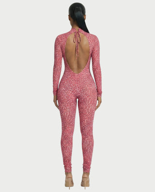 Mono de cuello alto con estampado de leopardo de KHIONE