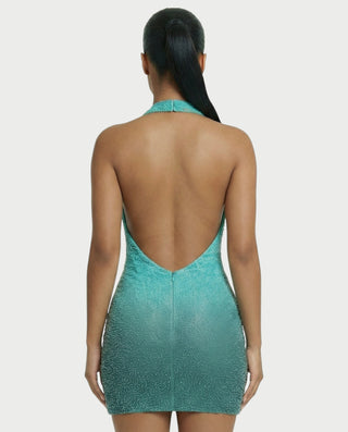 IMOGEN Rhinestone Embellished Cowl Neck Mini Dress