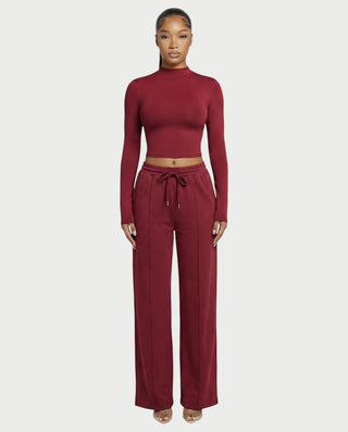 Wide-Leg Drawstring Sweatpants