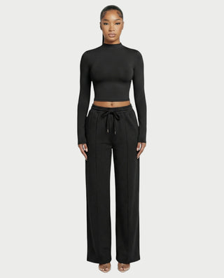 Wide-Leg Drawstring Sweatpants