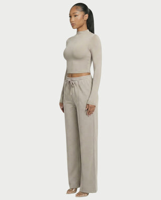 Wide-Leg Drawstring Sweatpants