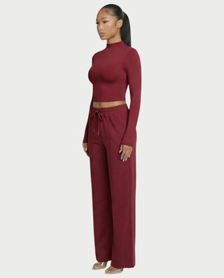 Wide-Leg Drawstring Sweatpants