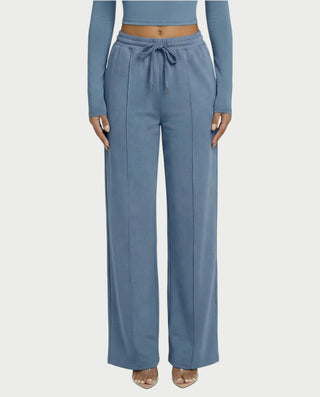 Wide-Leg Drawstring Sweatpants