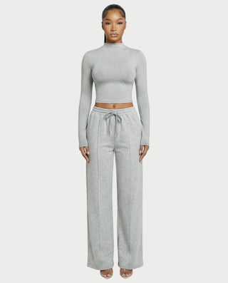 Wide-Leg Drawstring Sweatpants