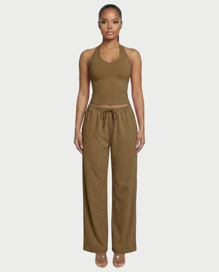 Chaleco corto con hebilla frontal de piel sintética QUELLA