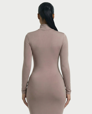 Vestido largo plisado con degradado LIVIANA