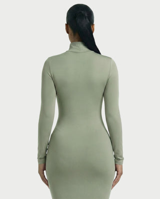 Vestido largo plisado con degradado LIVIANA