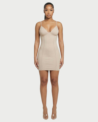 Seamed Bodycon Mini Dress
