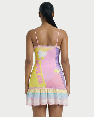 ZUZU Y2K Ruffle Hem Lace Mini Dress