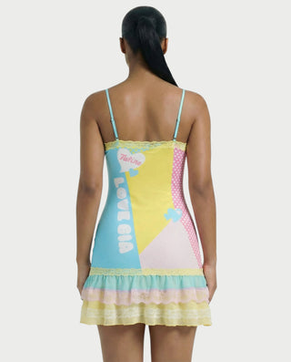 ZUZU Y2K Ruffle Hem Lace Mini Dress