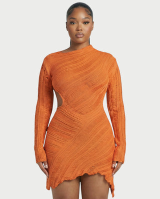 AROSA Asymmetric Knit Mini Dress