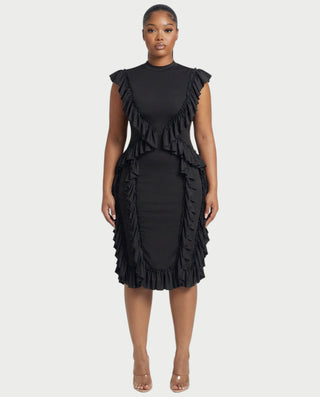 Vestido mini de malla con aberturas y detalle de cadena de JUVIA