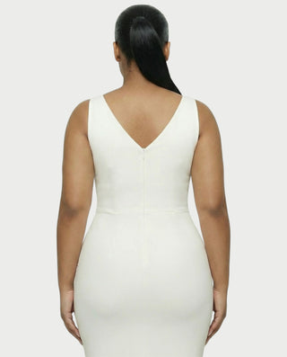 KAELA Corset Side-Slit Maxi Dress