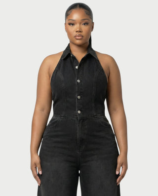 Chaleco corto con hebilla frontal de piel sintética QUELLA