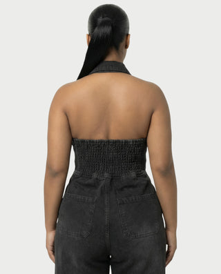 Chaleco corto con hebilla frontal de piel sintética QUELLA