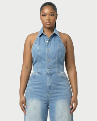 Chaleco corto con hebilla frontal de piel sintética QUELLA