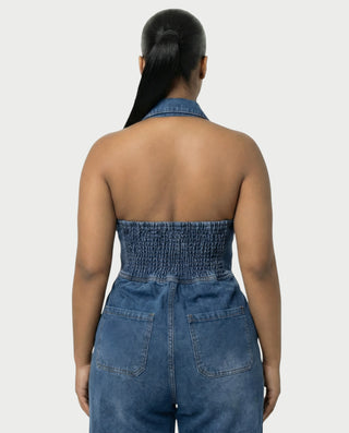 Chaleco corto con hebilla frontal de piel sintética QUELLA