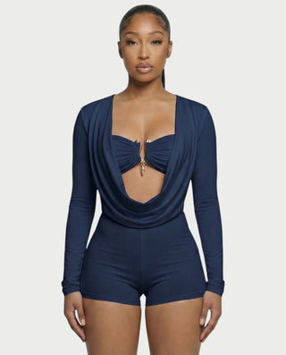 ARIELLE Mono con cuello halter