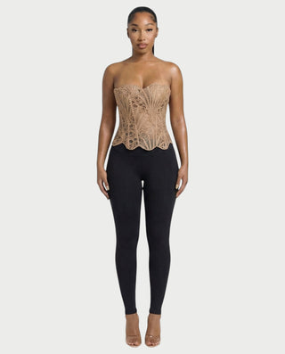 EBONY Guipure Lace Strapless Corset Top