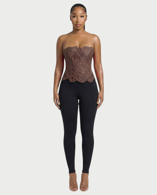 EBONY Guipure Lace Strapless Corset Top