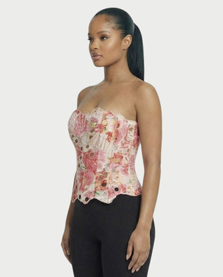 MARISSA Guipure Lace-up Back Corset Top