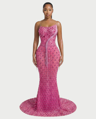 Vestido midi con flecos y escote pronunciado de LIRRA