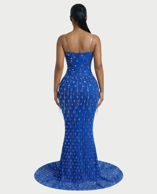 Vestido midi con flecos y escote pronunciado de LIRRA