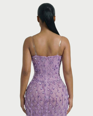 Vestido midi con flecos y escote pronunciado de LIRRA