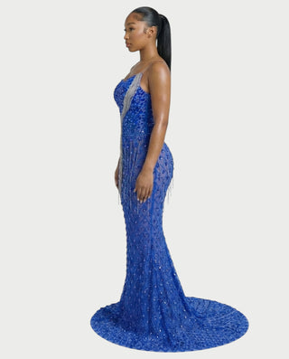 Vestido midi con flecos y escote pronunciado de LIRRA