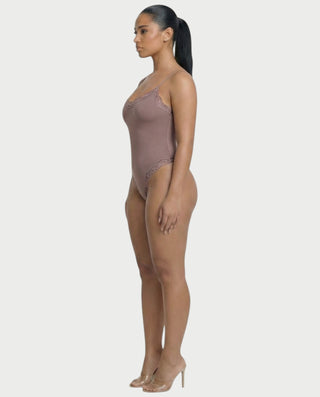 AMELYA Lace-Trim Shapewear Bodysuit