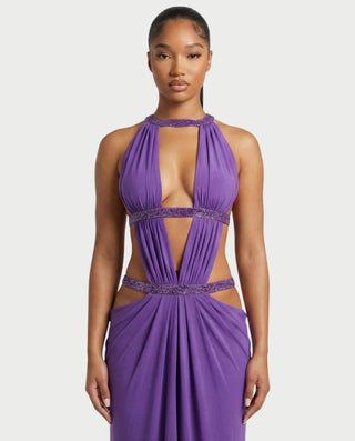 SOLEYA Cutout Halter Maxi Dress